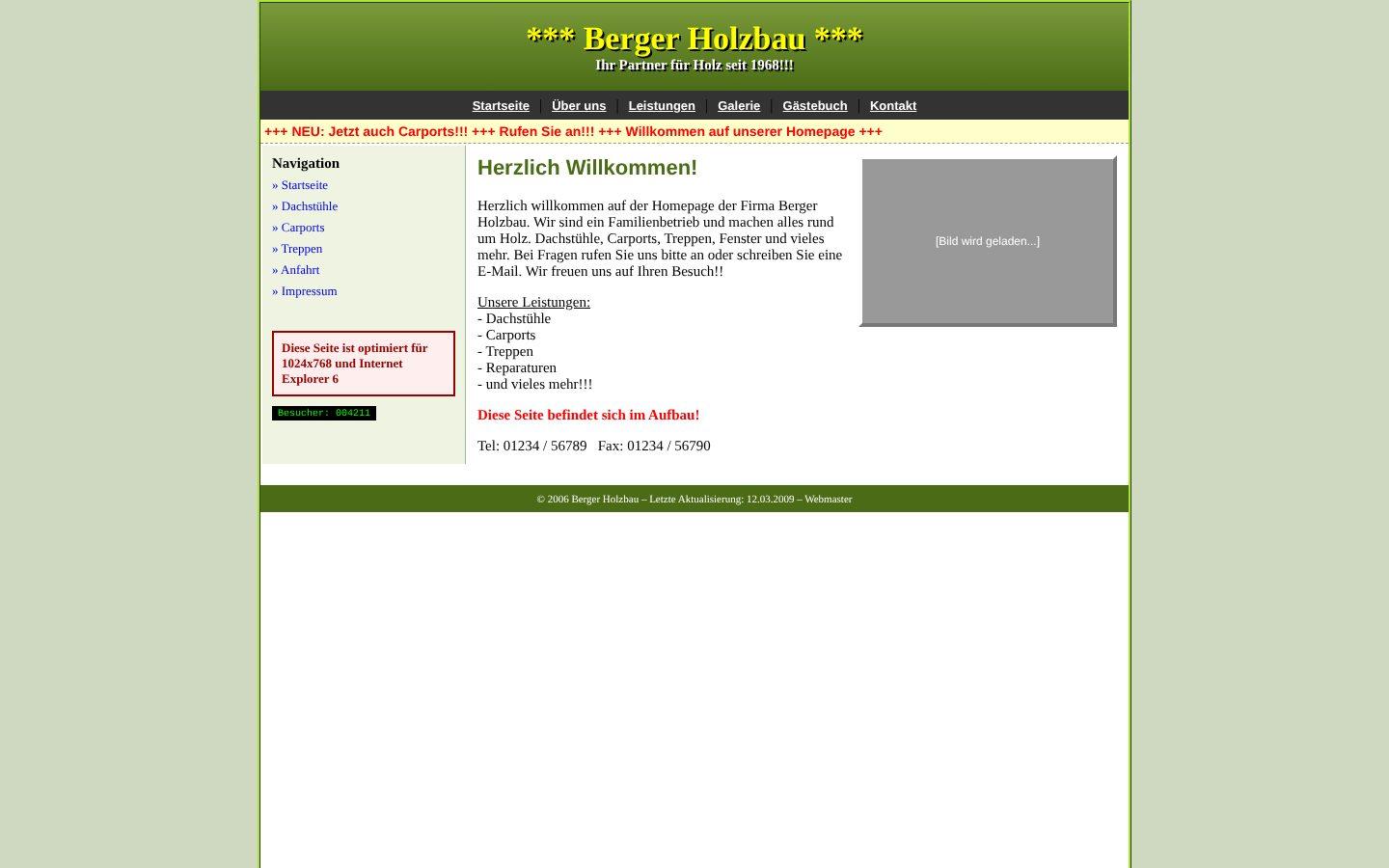 Veraltete Website desselben Betriebs